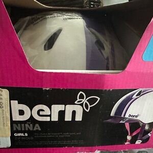 Bern Girls White and Purple Helmet